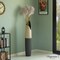 Freestanding Ceramic Floor Vase - Handcrafted Beige Polka Dot Striped Top and Black Bottom, Large Waterproof Vase for Tall Floral Arrangements, Unique Shaped Flower Holder